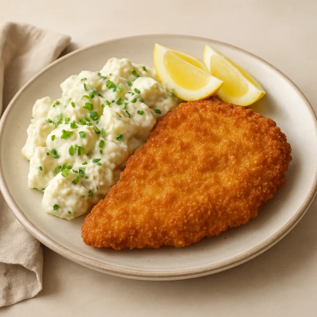 Austrian Chicken Schnitzel with Creamy Potato Salad