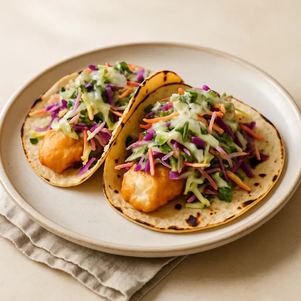 Baja-Style Fish Tacos with Cabbage Slaw