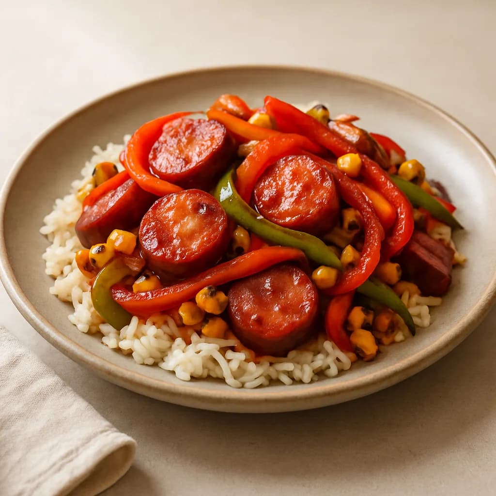 BBQ Sausage and Pepper Skillet