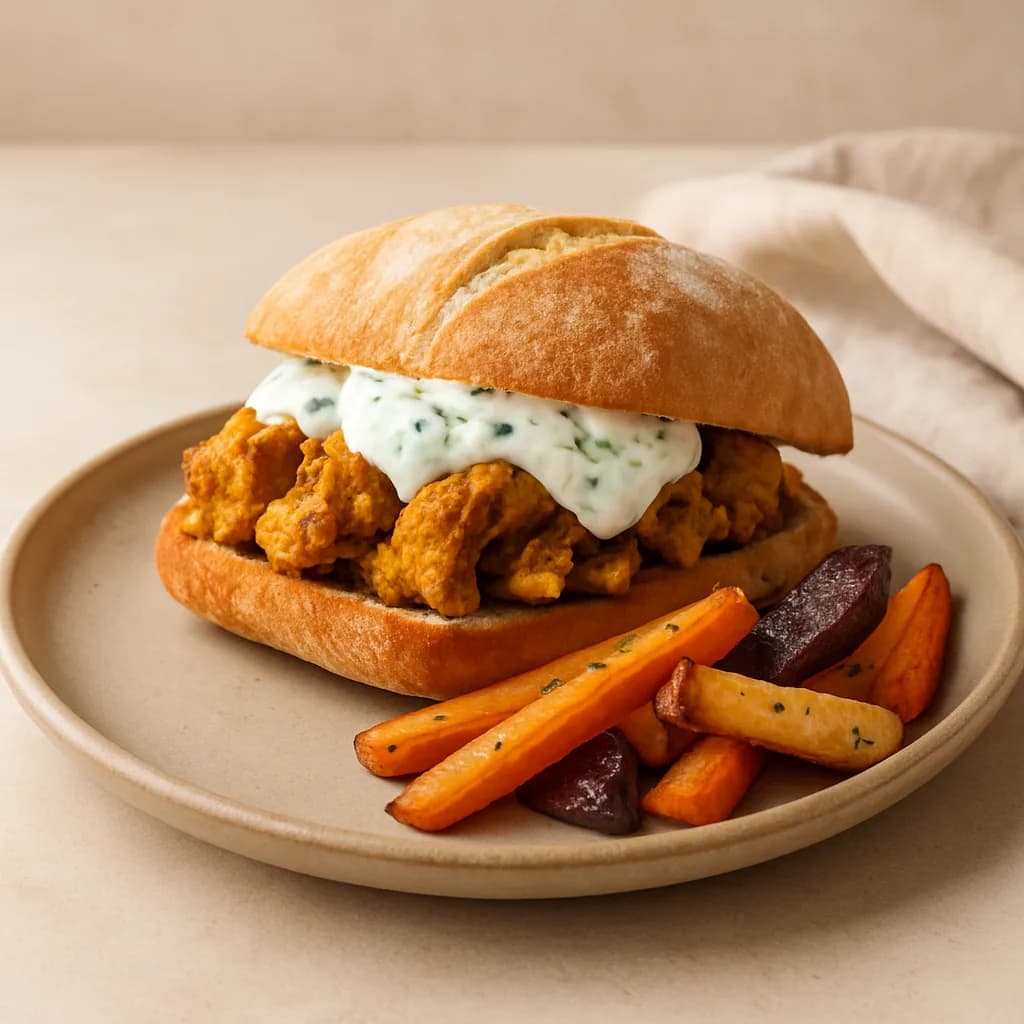 Bombay Chicken Sandwich with Mint Yogurt