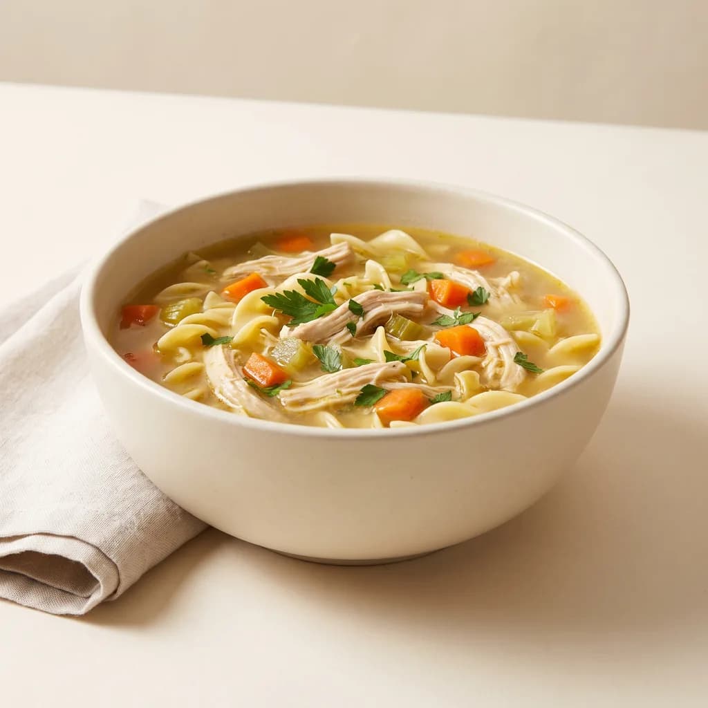 Hønsekødsuppe med nudler