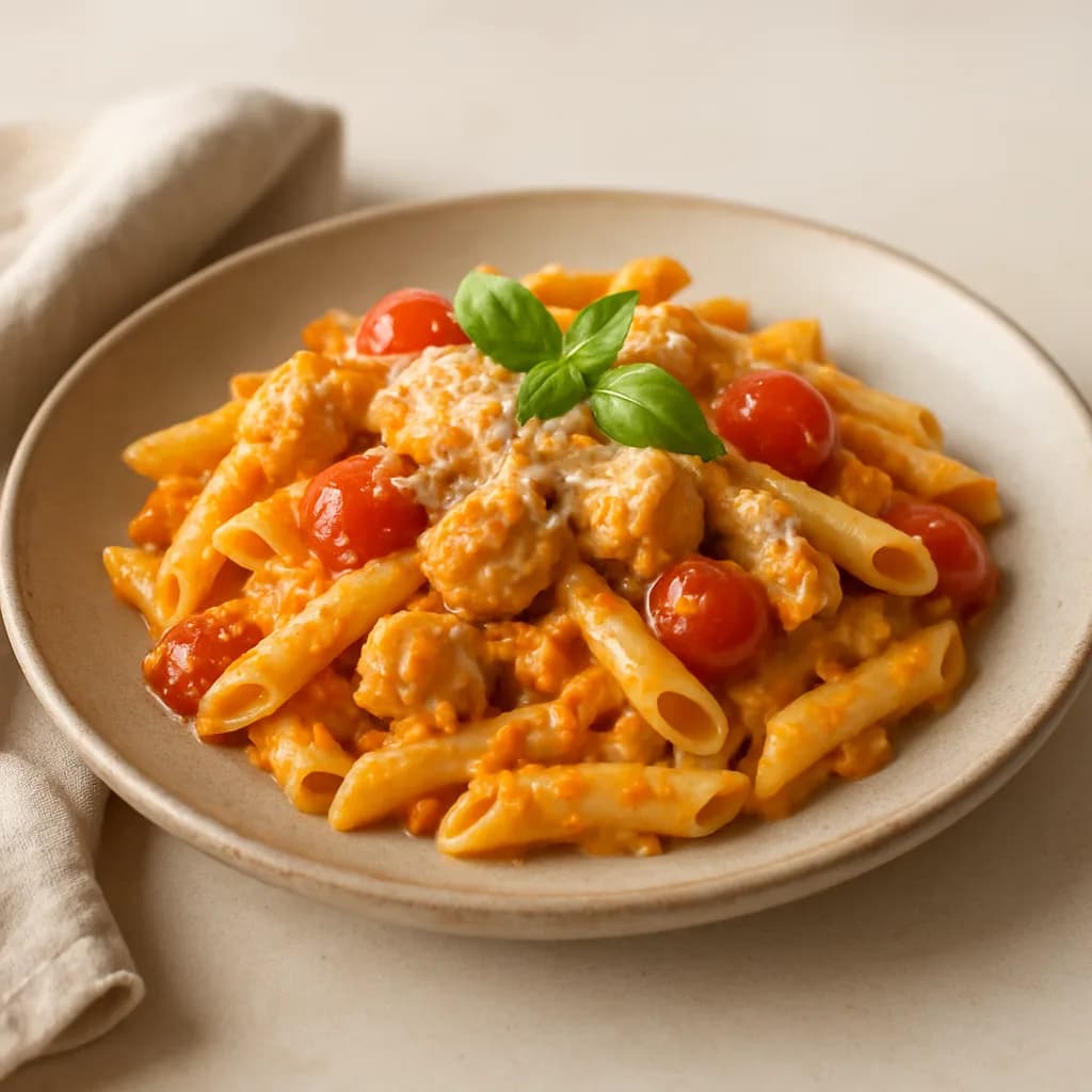 Creamy Chicken Pasta with Cherry Tomatoes & Pecorino