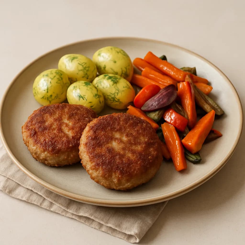 Krebinetter with Dill Potatoes