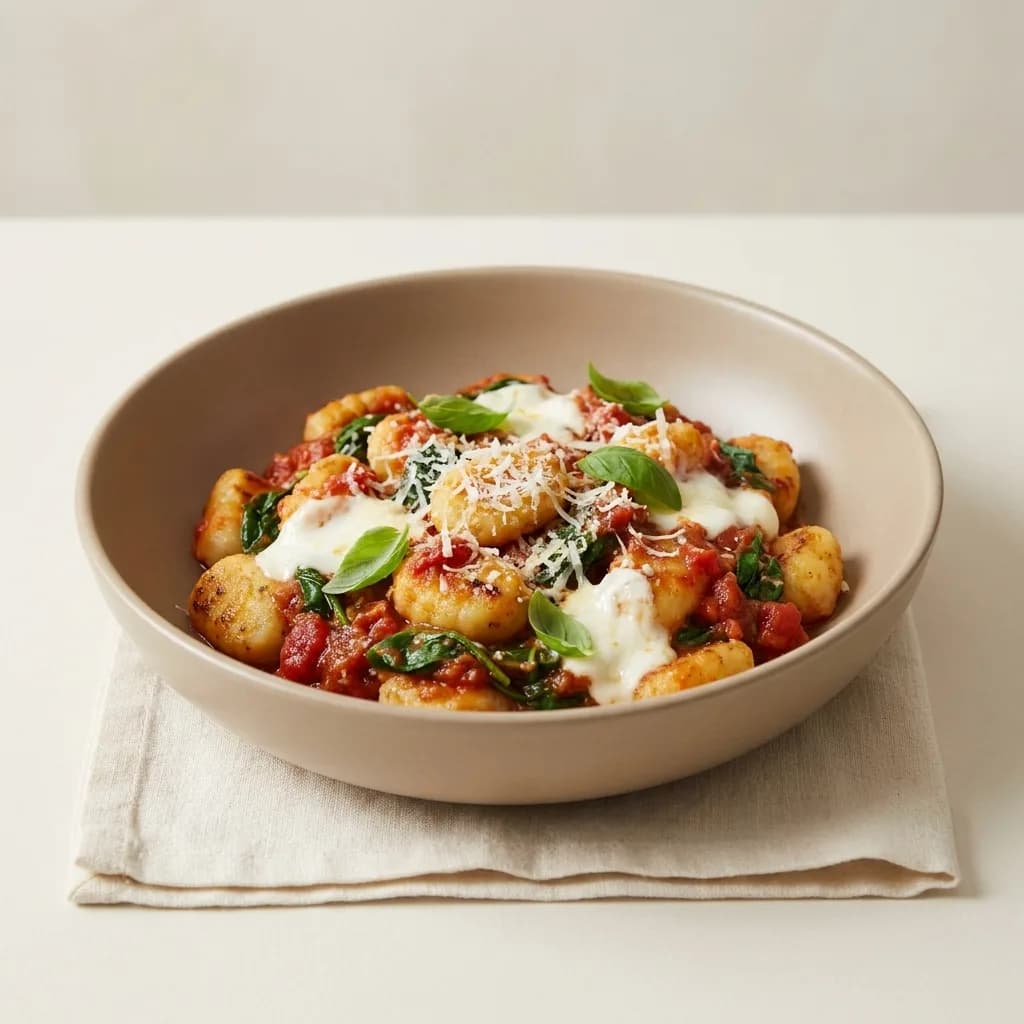 Gnocchi med tomat og mozzarella