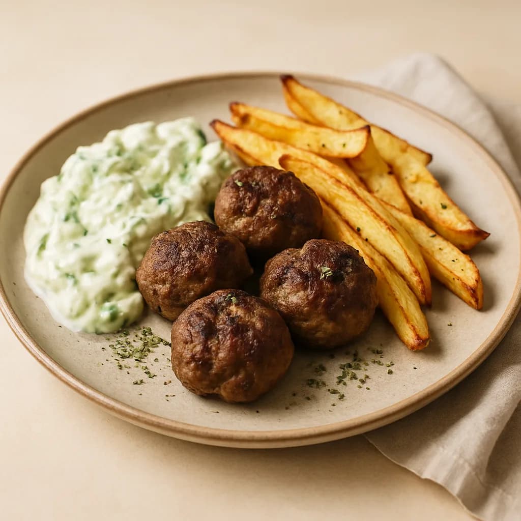 Greek Pork Meatballs with Tzatziki