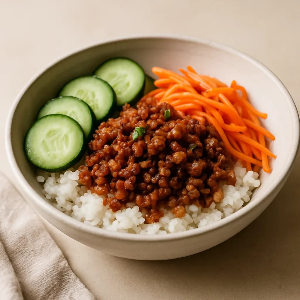 Sweet and Savory Ground Pork Rice Bowls