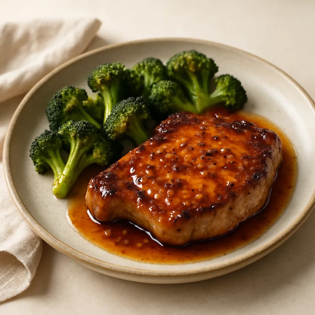 Honey-Garlic Pork Chops with Roasted Broccoli