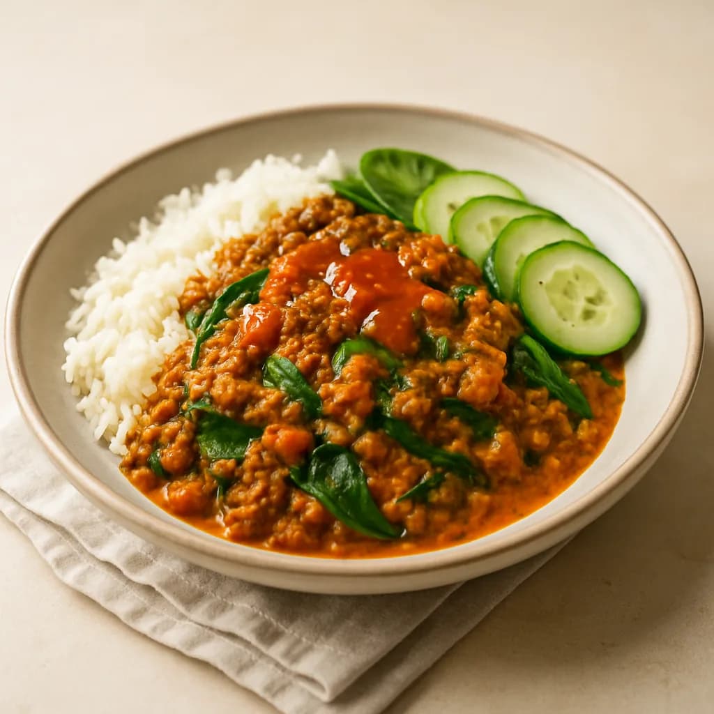 Indian Beef & Coconut Curry with Apricot Chutney