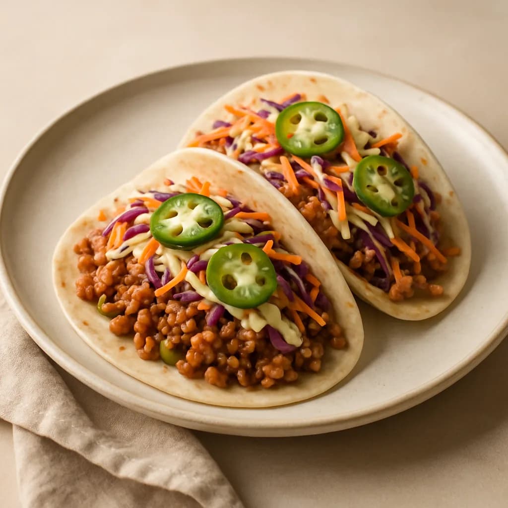 Quick Japanese Pork Tacos with Cabbage Slaw