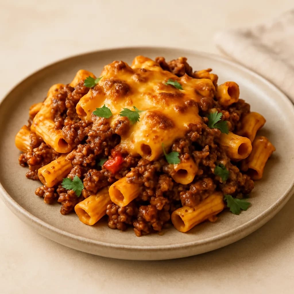 Mexican-Style Beef and Pasta Bake