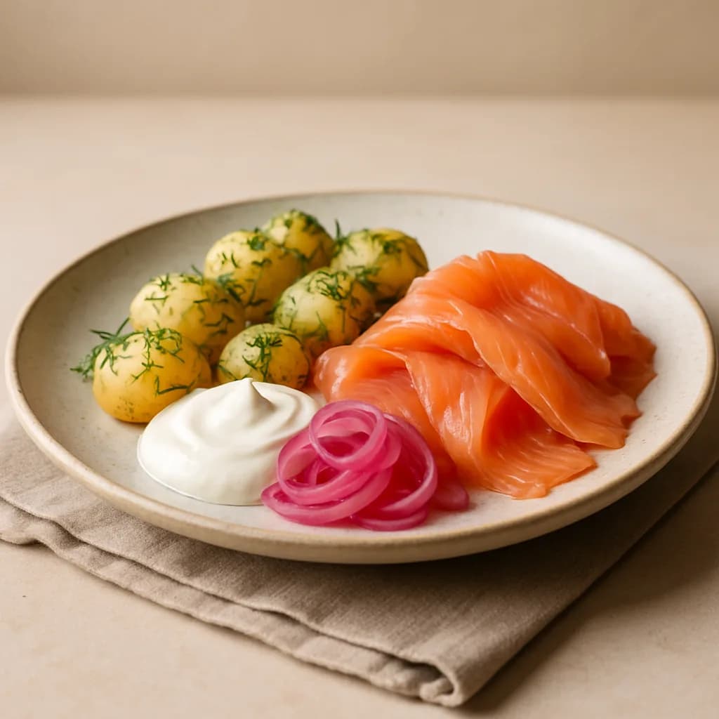 Smoked Salmon with Dill Potatoes