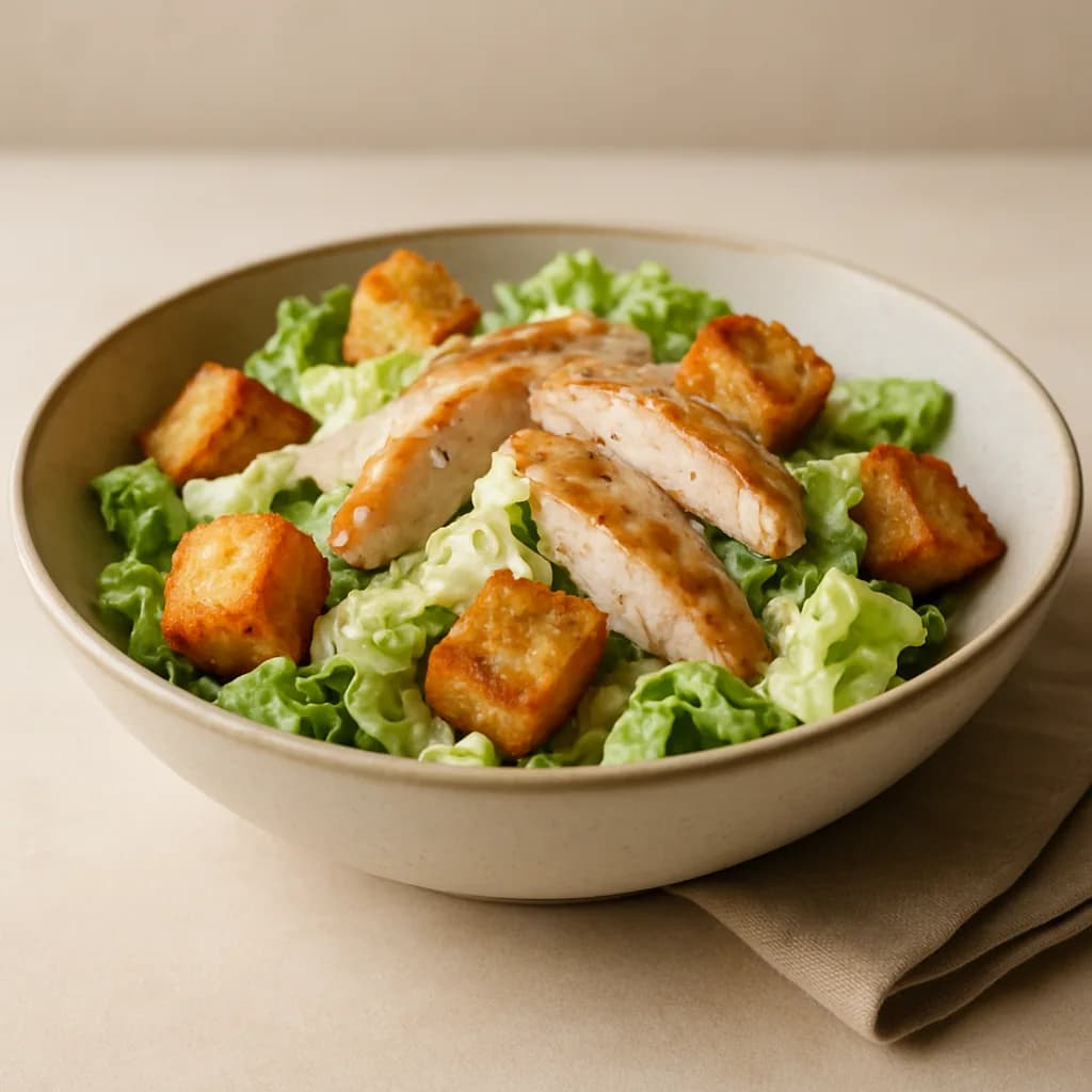 Warm Chicken Caesar with Garlic Croutons