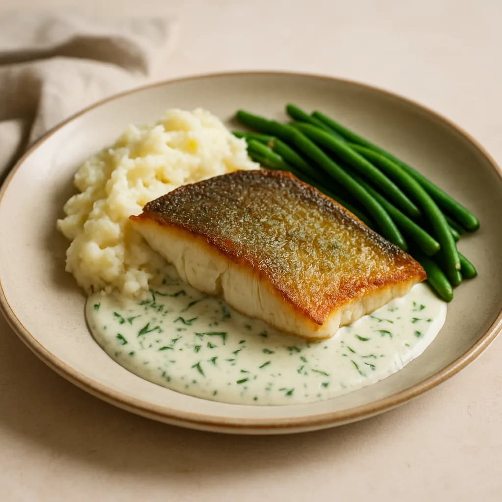 Pan-Fried Fish in Chive Cream