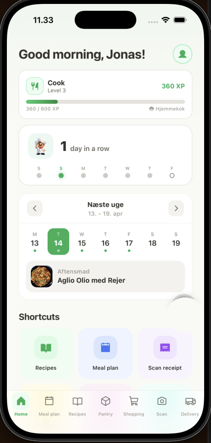 Gaston app hjemmeskærm